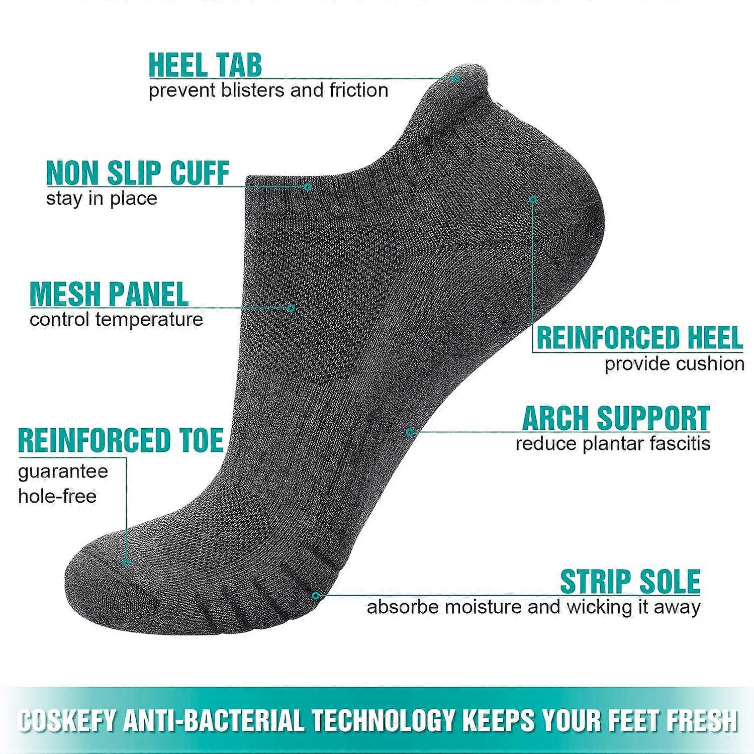 6PCS Sports Socks Cushioned Running Socks Trainer Socks for Men