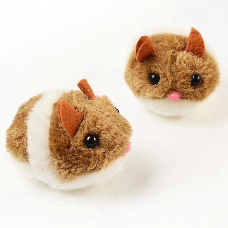 Lovely Cartoon Mouse Shape Plush Pull Rope Clockwork Vibrating Toy Pet Cat Interactive Tool Comfortable