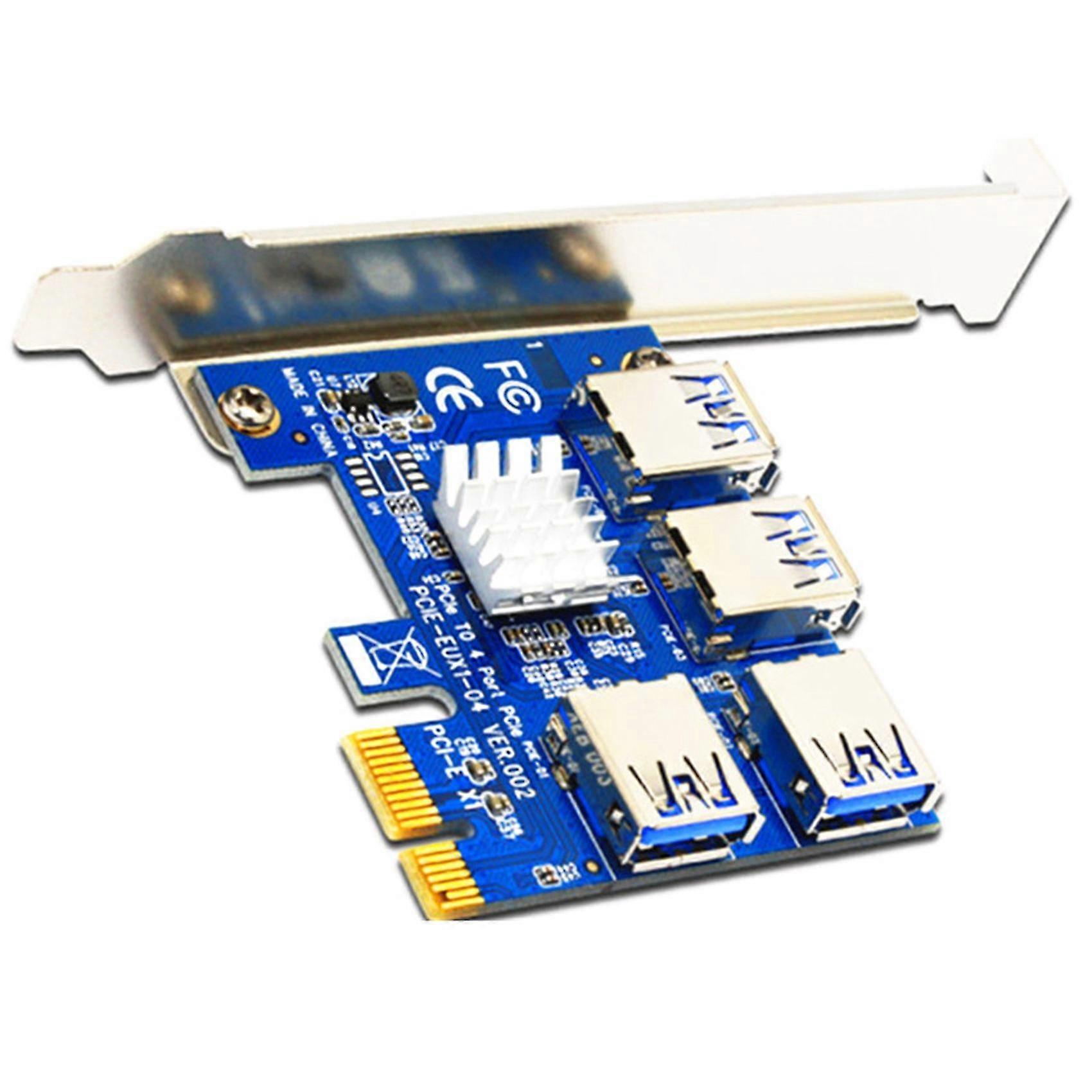 Pci-e To Pci-e Riser Card 1 To 4 1x To 16x Usb 3.0 Slot Hub Adapter For Bitcoin Mining Miner Btc De