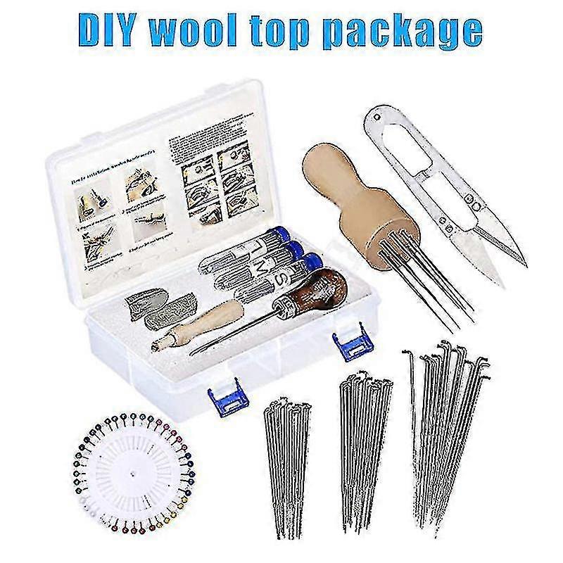 Needle Felting Tools Wool Felting Supplies Needle Felting Kit With 60pcs Needles Felting Needles Foam Mat Wooden Handle New