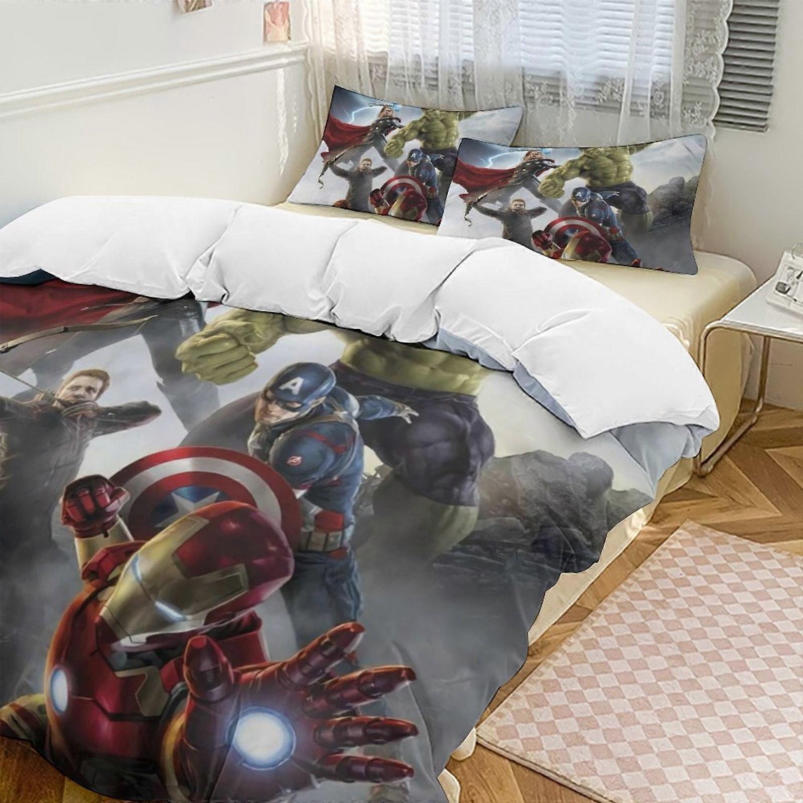 v3992  Bed Sheets Bedding Captain AmericaCartoon Collection 3-Piece Comforter Set, Personalized Bedding Decor for Kids And Teens  Bed Sheets  yuq3992