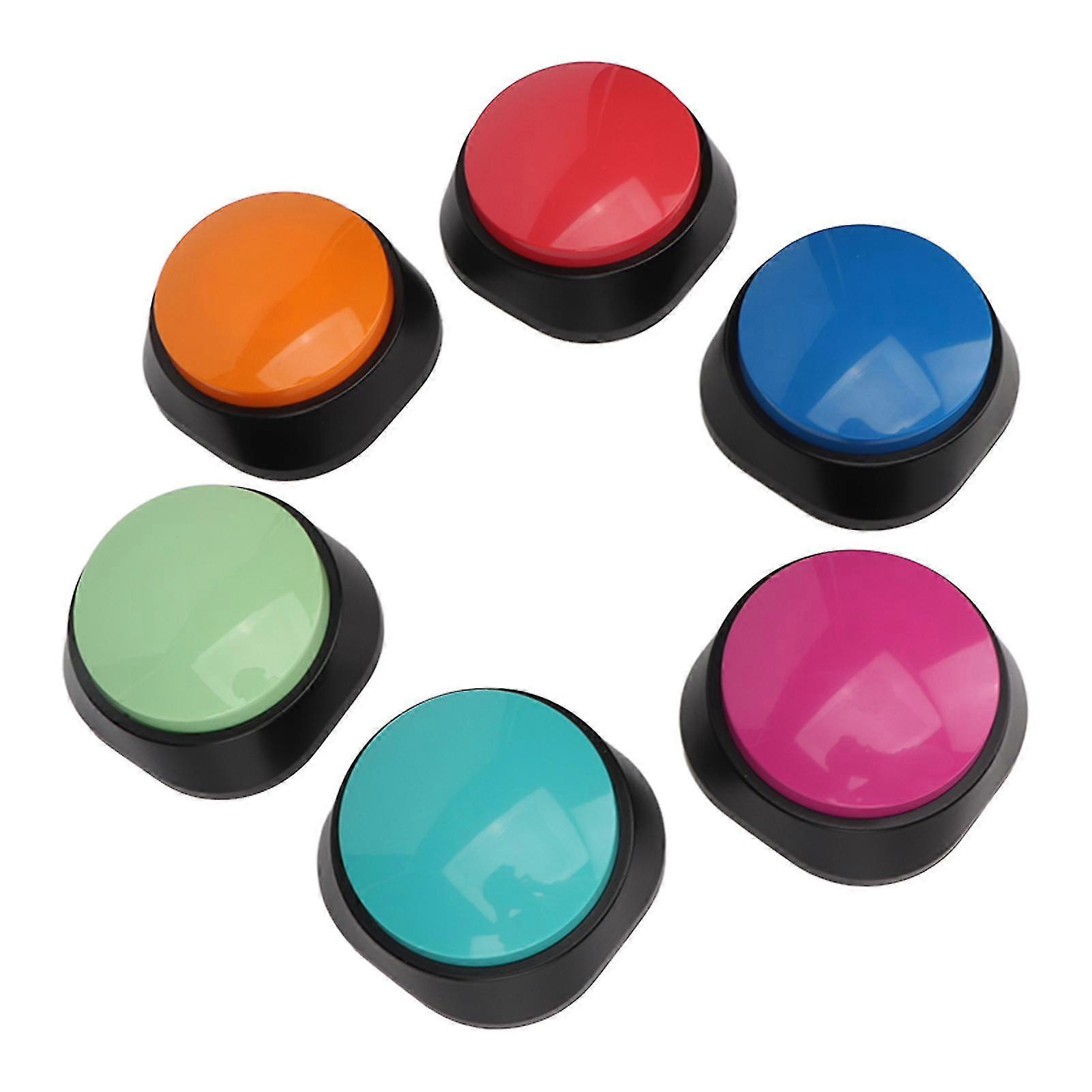 Voice Recording Buttons 6PCS 30 Seconds Recordable Talking Buttons for Pet Training Communication
