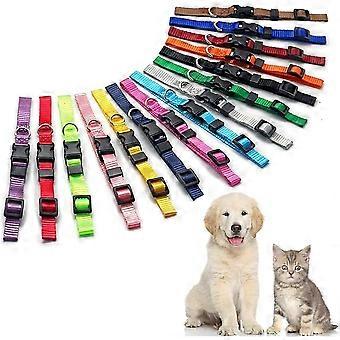 Puppy ID halsbanden, 15 stuks identificatie zachte nylon puppy halsbanden, verstelbare breakaway veiligheid werpen strooisel kragen voor pasgeboren puppy's kitten