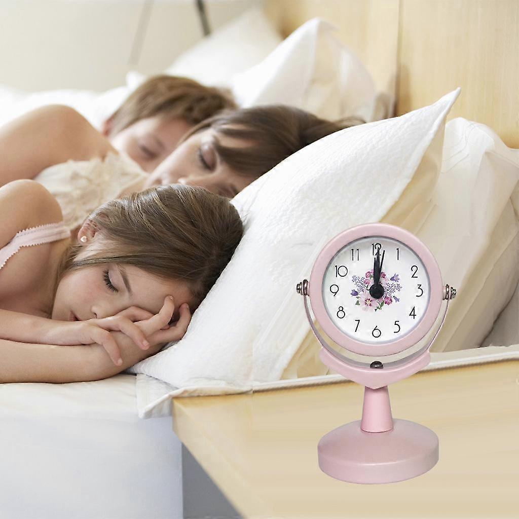 Small Round Stand Clock Table Clock Time Watch Shelf Non Ticking White