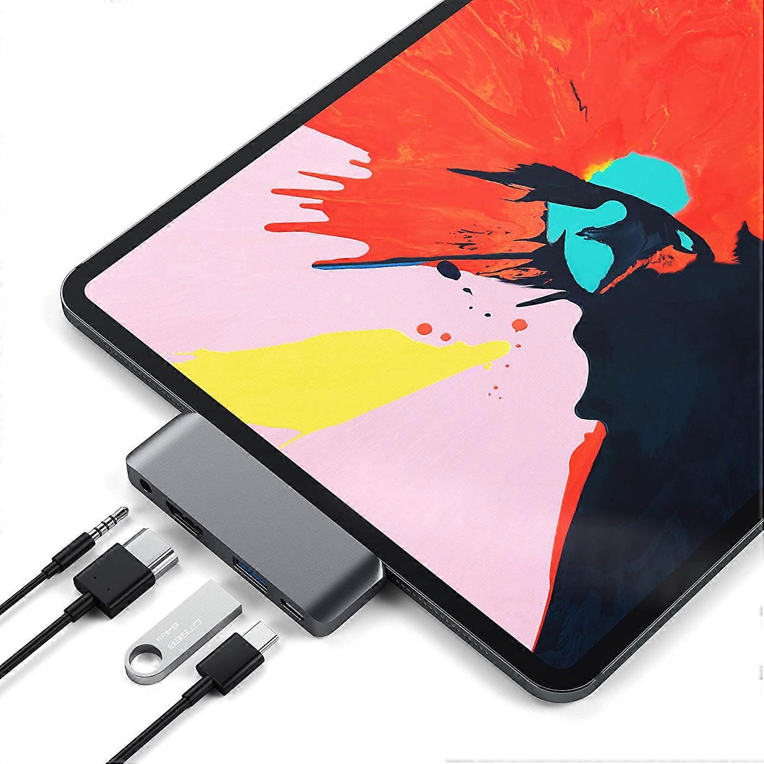 Aluminum Type-C Mobile Pro Hub Adapter With USB-C PD Charging 4K HDMI USB 3.0 Tablets Laptop Docking Station HD For IPad Pro