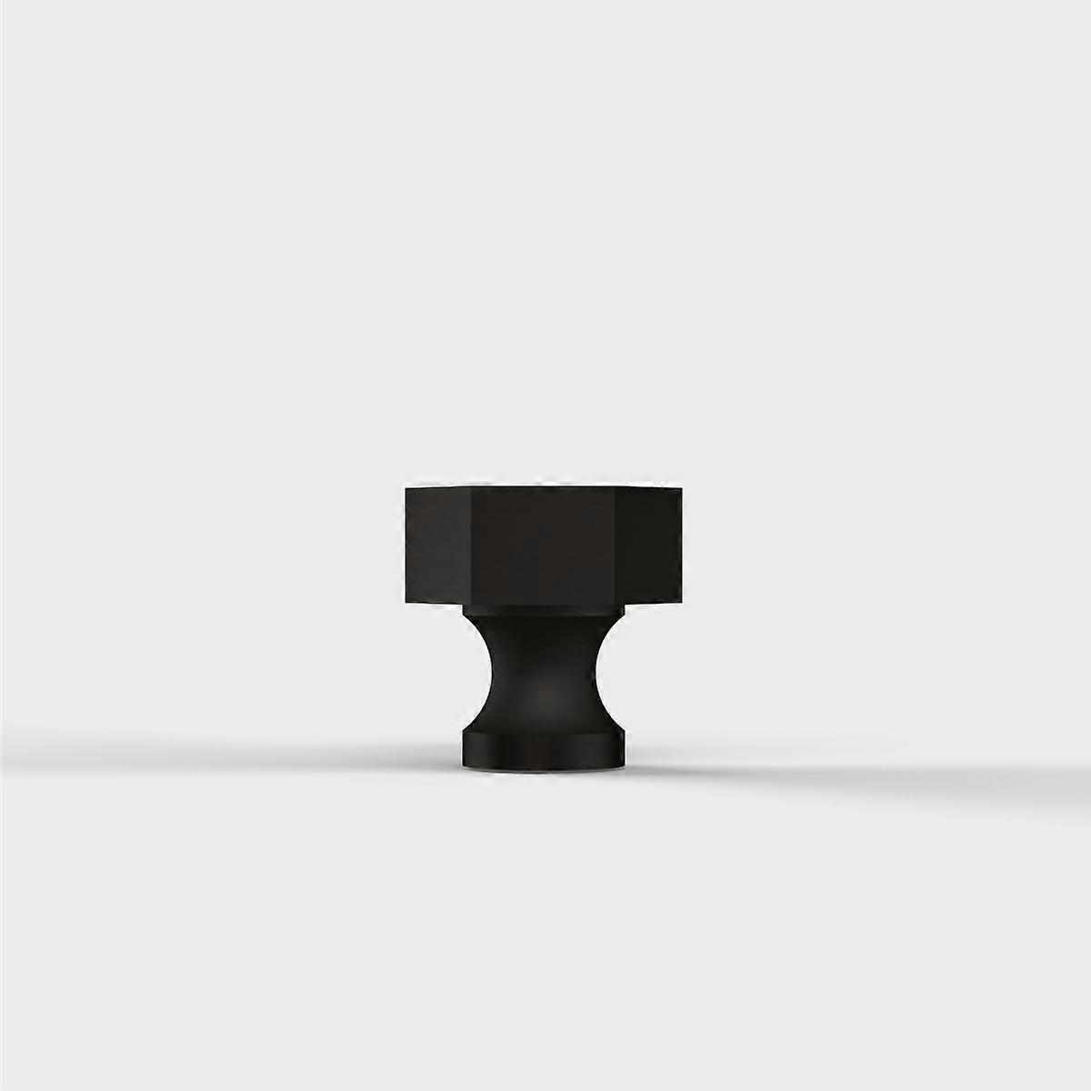 Brass Hexagonal Door Knobs in Black - Small