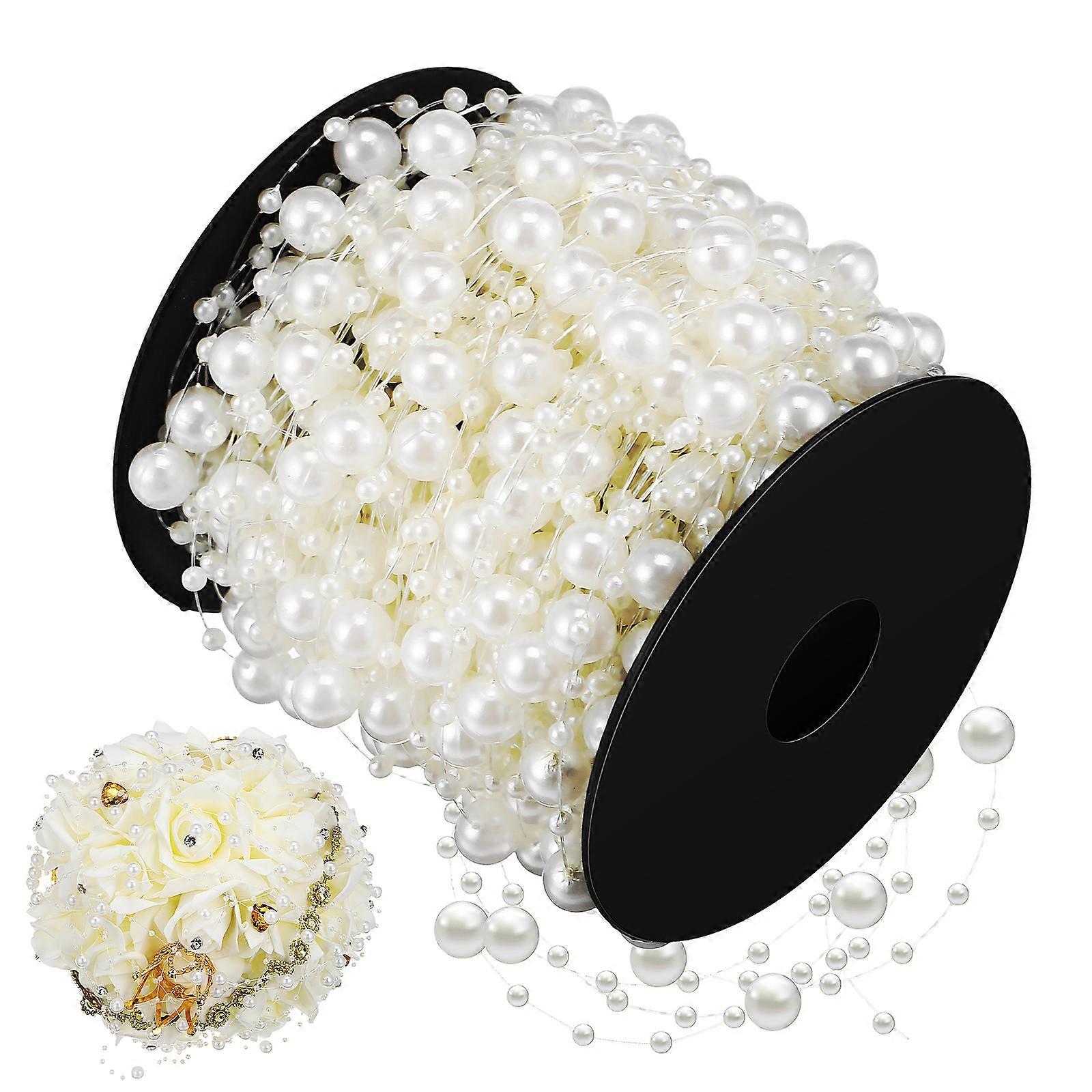 1 Roll Artificial Pearl String Wedding Garland Pearl Chain Crafting Pearl Beaded String