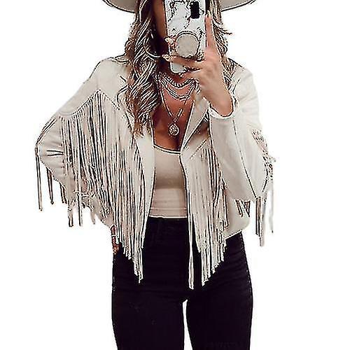 Women's Solid Color Fringe Jacket