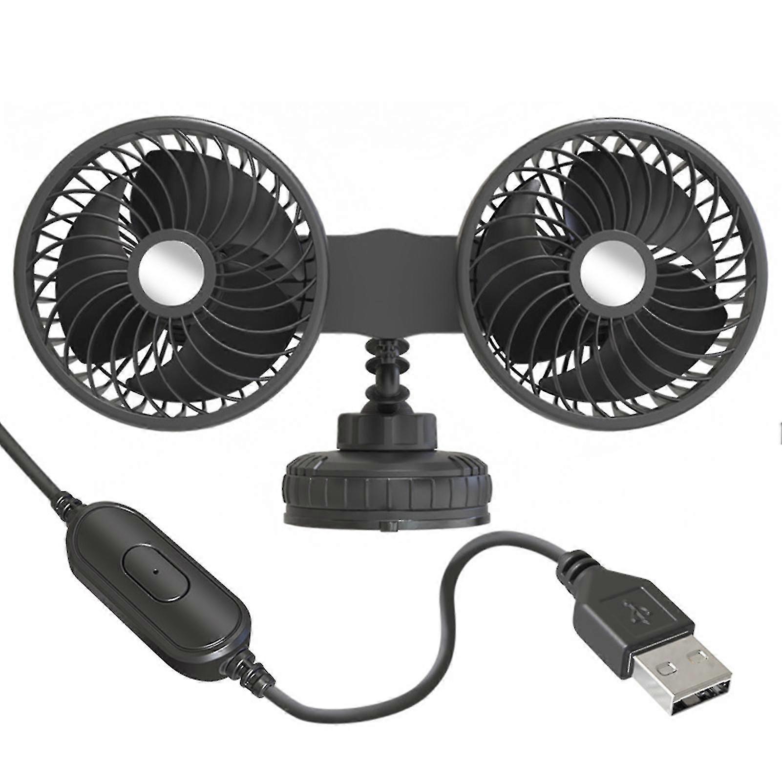 12v/24v Car Fan With Large Suction Cup Quiet 360 Degree Rotate Fan
