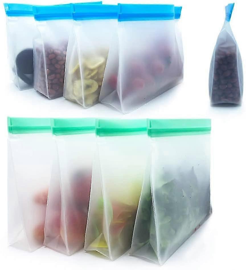 8 件可重复使用的食品储存袋，28*25.5*5cm，颜色随机