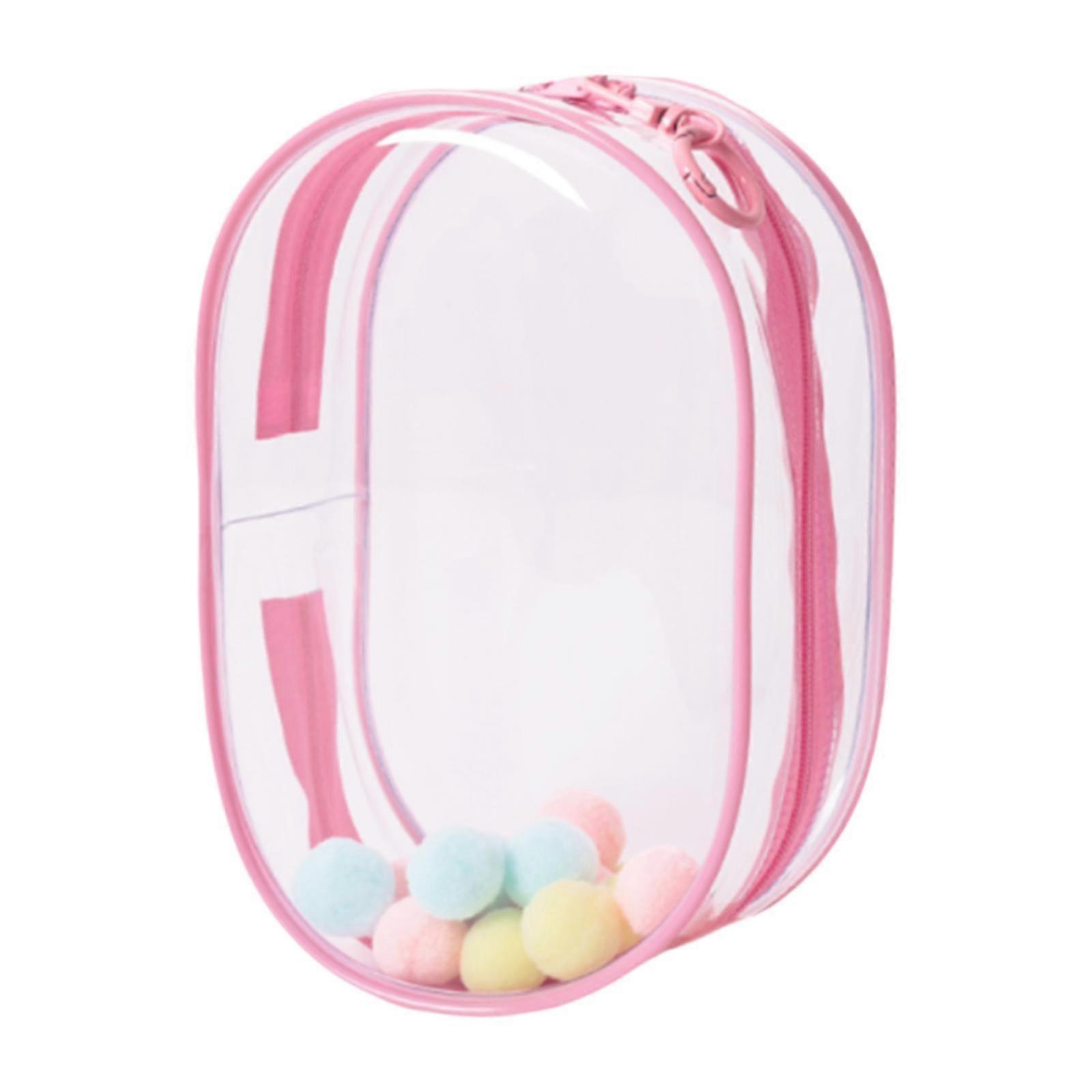 Clear Figure Display Bag Organizer Doll Display Bag for Figures Collectibles Pink