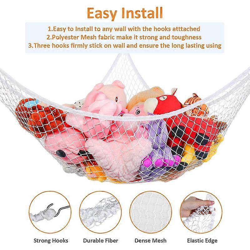 Toy Storage Large Size Net Mesh Toy Storage Bag Fashion Kid Room Toys Stuffed Corner Net For Toy Hammock Organizer Holder