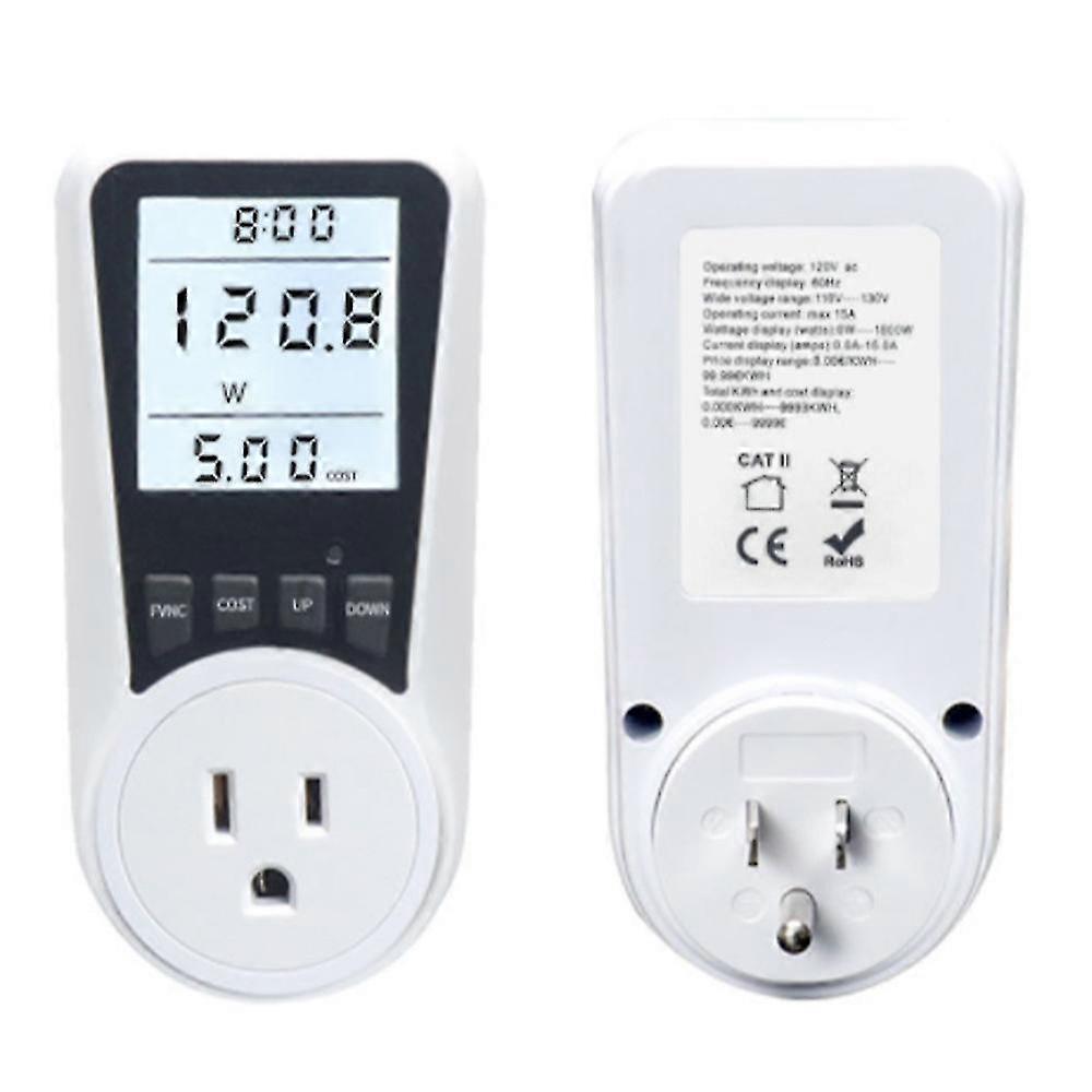 Lcd Large Display Power Detector Monitor Electricity Eu/uk/us/au Plug In