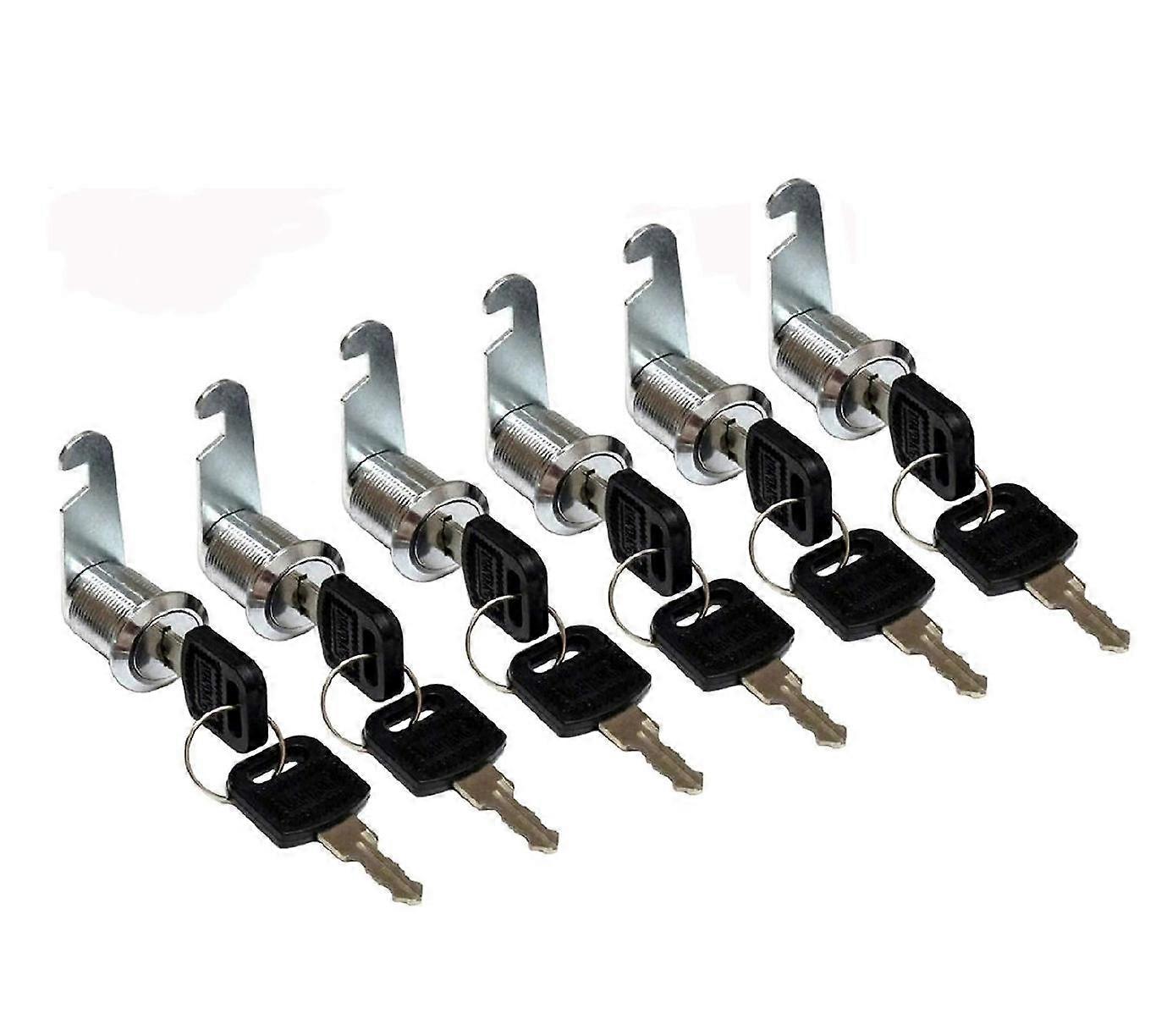 6Pcs Combine Cylinder Lock, Cabinet Door Lock, Barrel Combine Cam Lock For Mailbox Drawer - 20mm