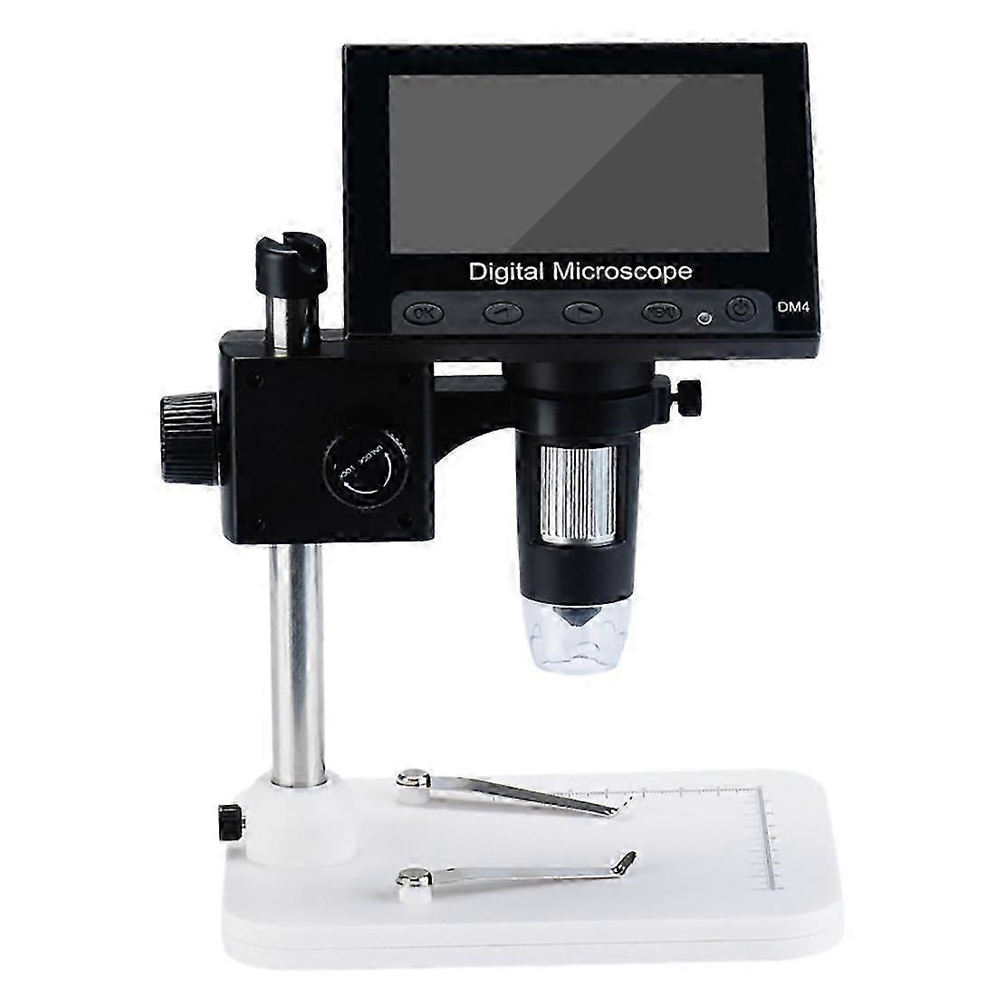 DM4 USB Electron Microscope 4.3 Inch LCD Monitor 1000X VGA Digital Magnifier with 8 LEDs+Stand for