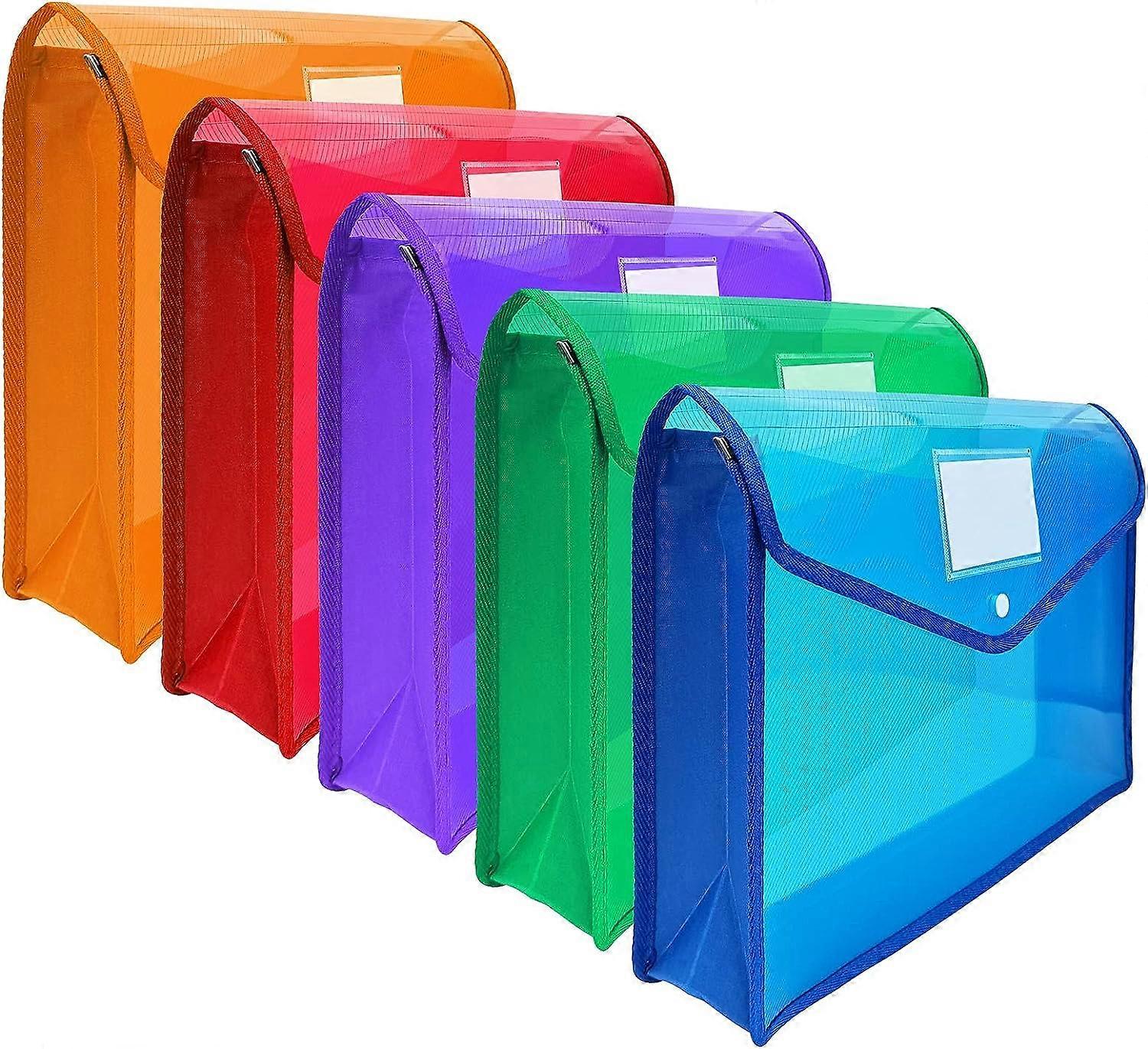 Plastic File Wallet Envelope Expanding File Folder Document Organizer with Snap Closure - Efficient File Storage Solution