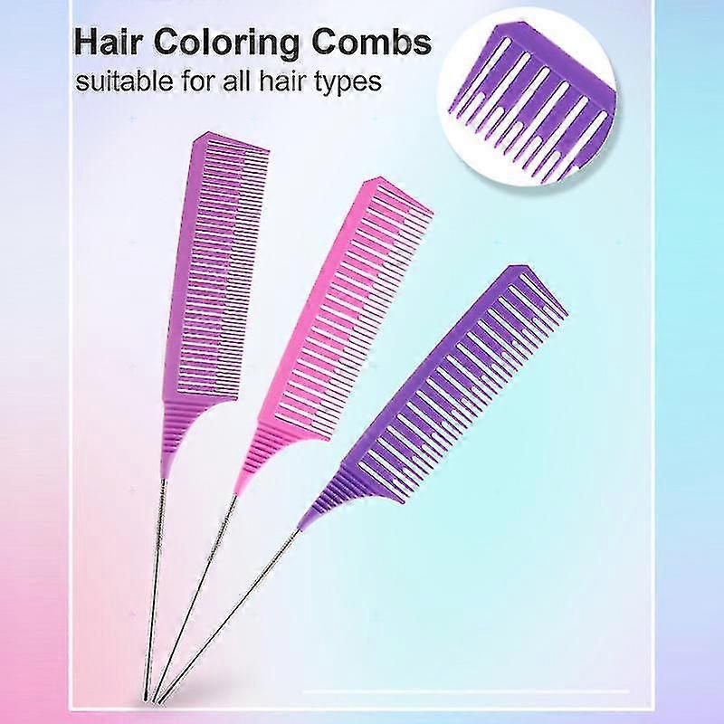 Hair Styling Combs Tailed Comb Set Coloring Dyeing Comb Salon Tool Sectioning Highlighting Weaving Cutting Comb For Hairdressing