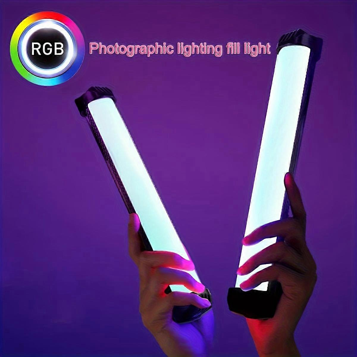 Hand-Held Led Fill Light Portable Studio Photo Light Rgb Magnetic Photography Lighting Fill Light Is Suitable For Video Photo Shooting Atmosphere Proj