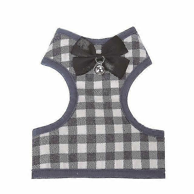 adjustable bow plaid vest lead pull rope leash for cat dog pet(l)