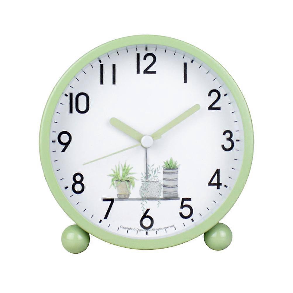 Alarm Clock Digital Pointer Table Clock Desktop Clock Bedside Clock without Battery Green