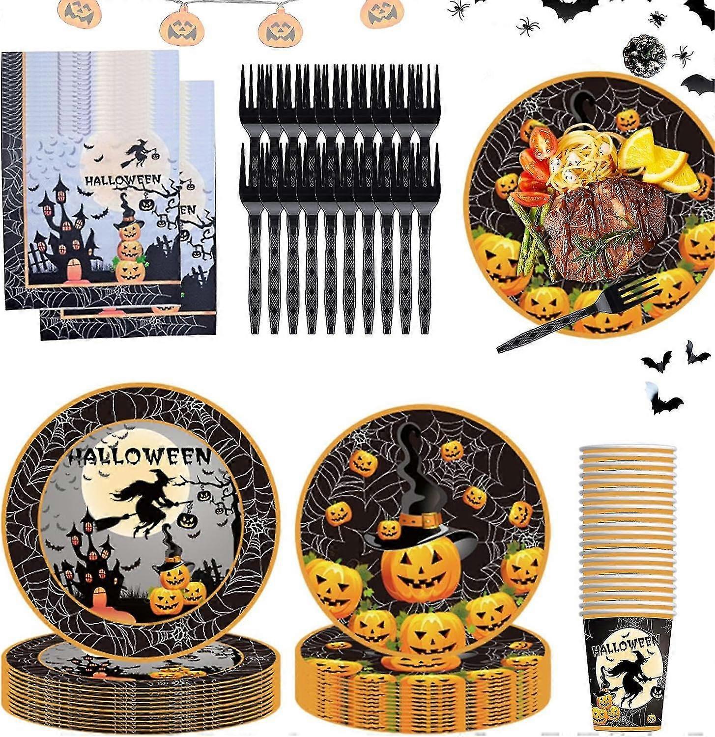 Halloween Paper Plate Set - Multi-Use Dinnerware Tableware