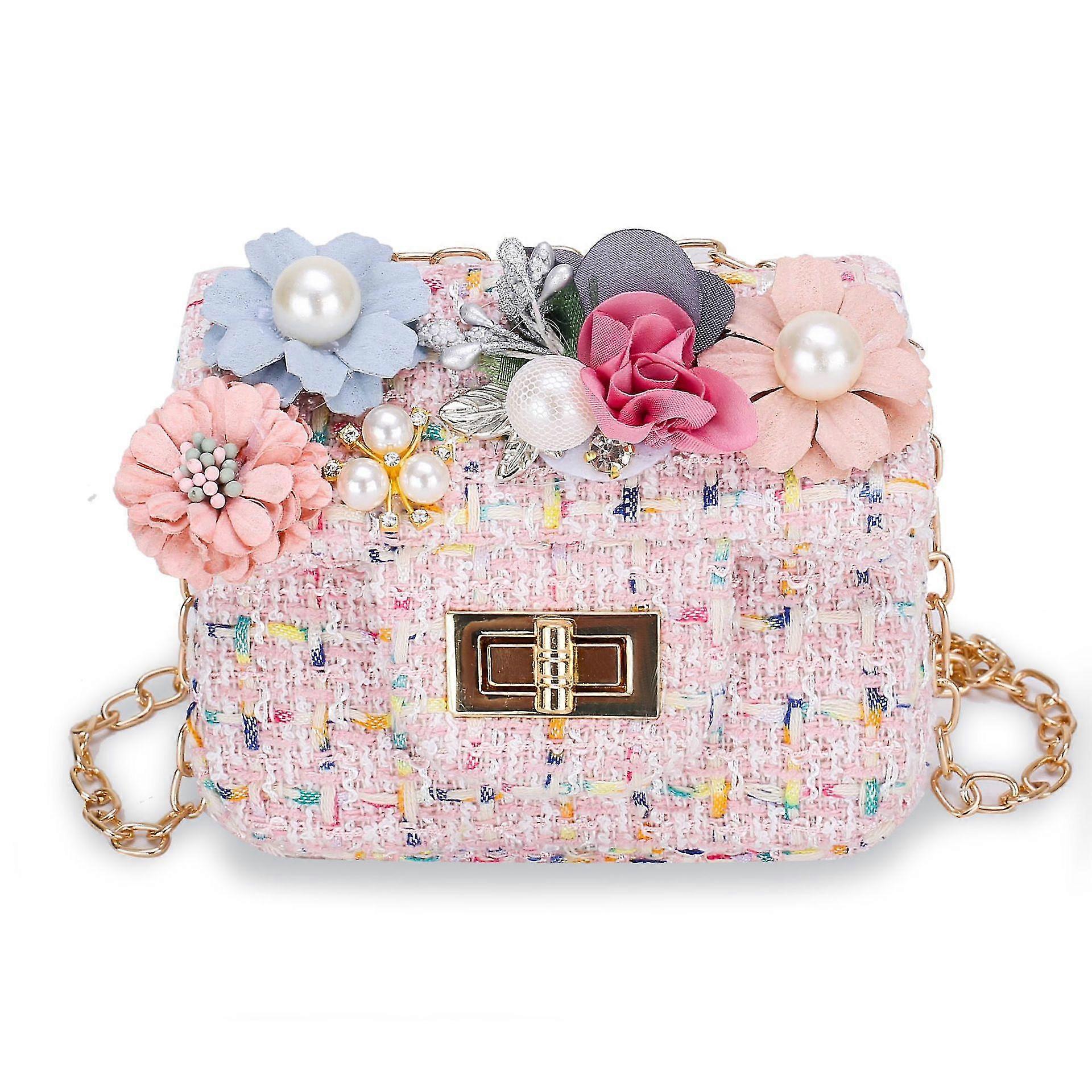 Liten Flicka Axelväska Flickor Handväskor Bärbar Mini Handväska Messenger Bag Flip Väska Rosa