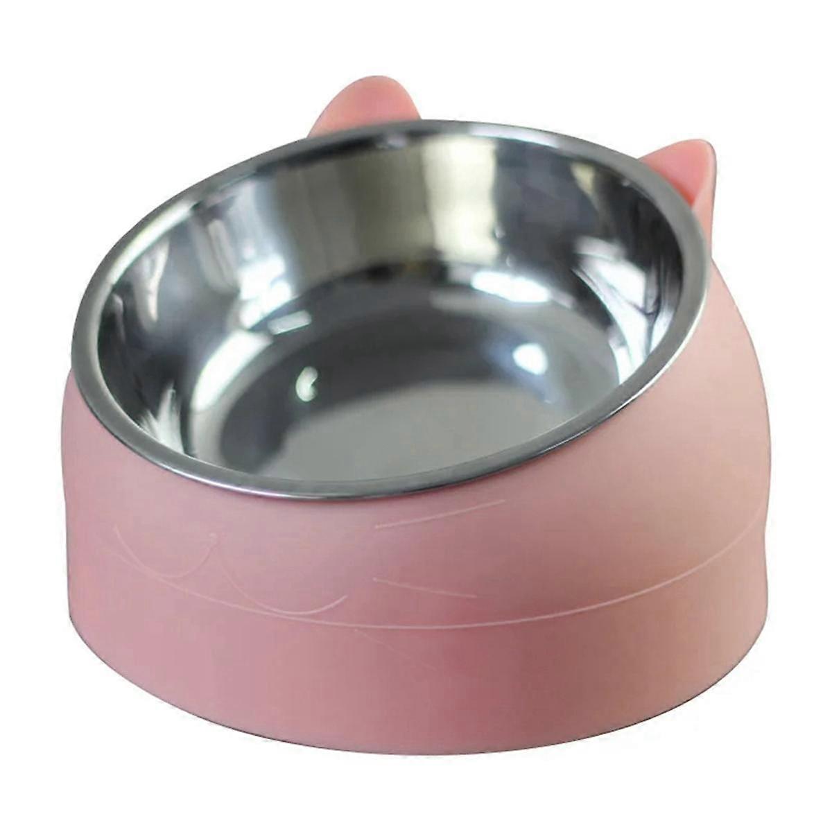 Pet Bowl with Raised Stand Pet Feeding Water Bowl for Cats Feeder Bowls,Pink
