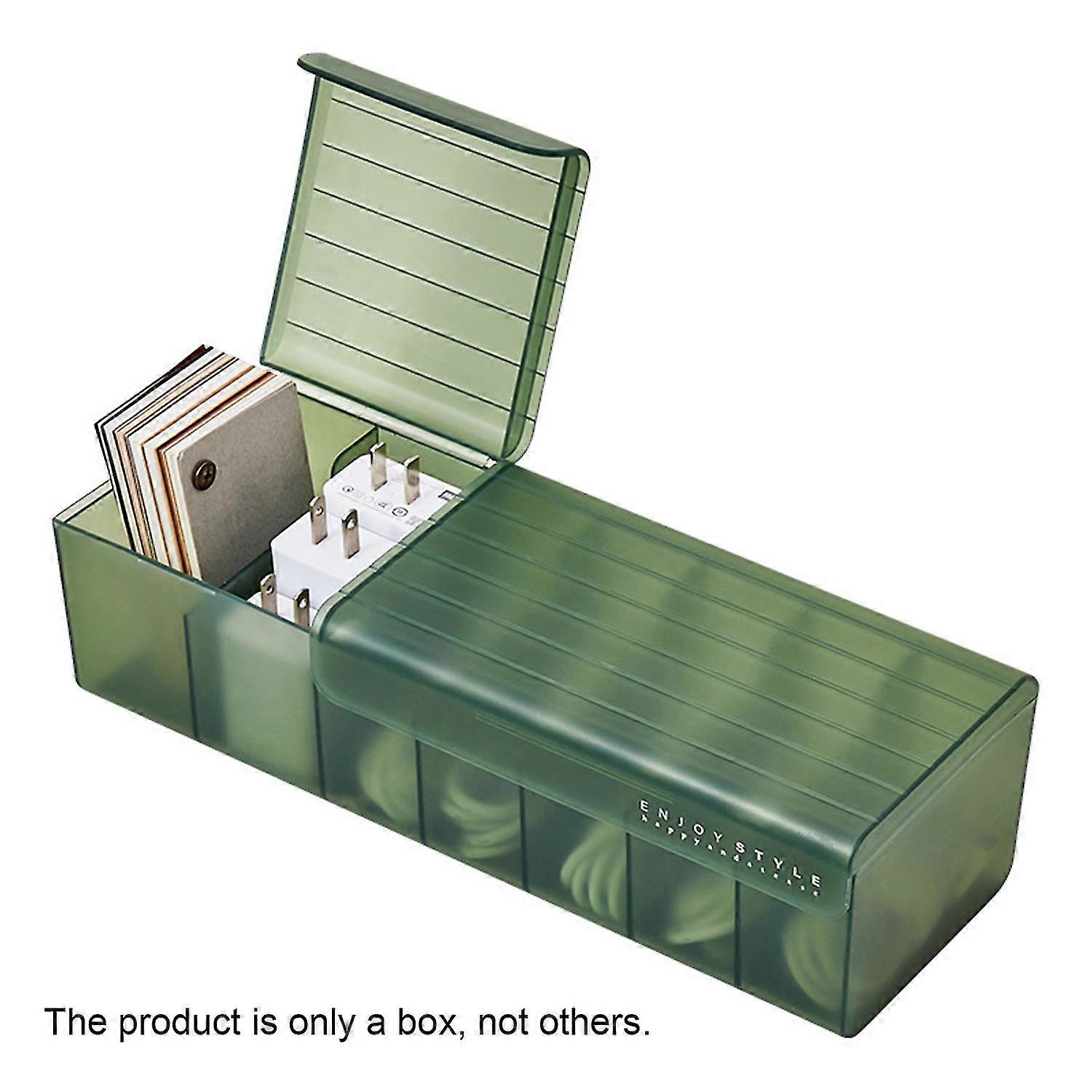 7 Grids Avoid Messing Cable Management Box Double Lid Large Capacity PP Cable Organizer Stationery S