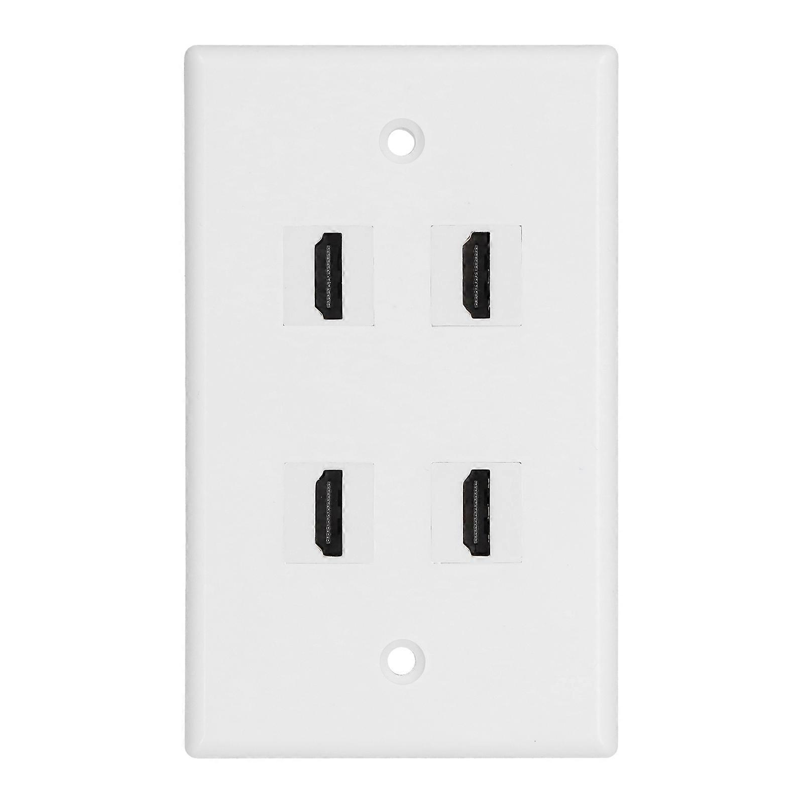 4 HD Multimedia Interface Wall Plate  ABS Outlet Panel for AV Receiver Home Theater System