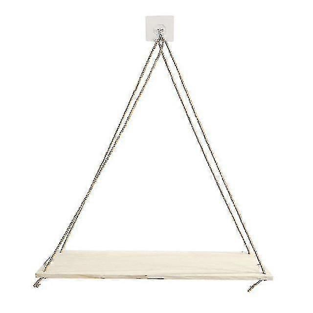 Premium Wood Swing Hanging Rope Wall Mounted Floating Shelves Plant Flower Pot Indoor Shelves