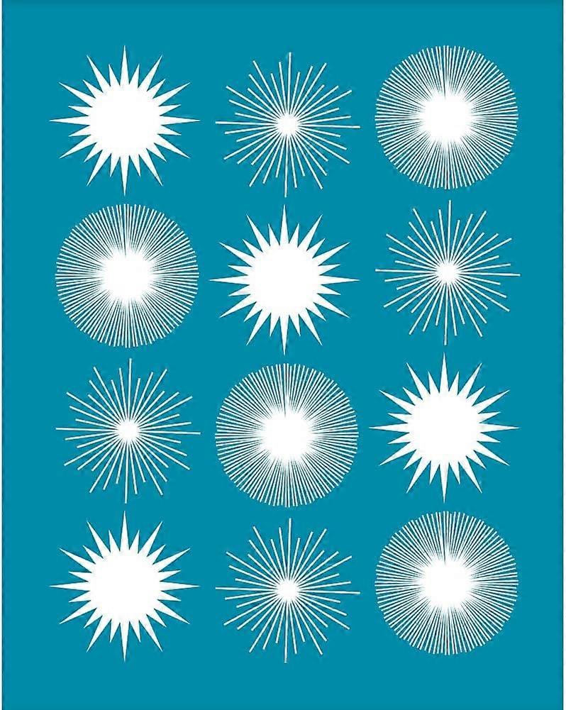4x5 Inch Silk Screen for Polymer Clay Abstract Sun Ray Clay Stencils Reusable Silk Screen Printing Stencils Non-Adhesive Mesh Transfer for Polymer Cla