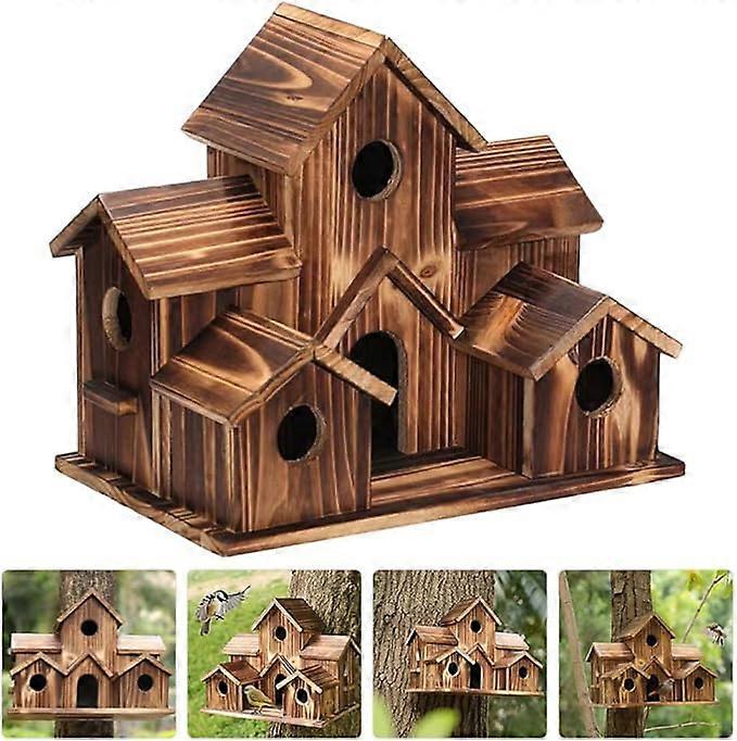 معلقة حديقة Birdhouse Hummingbird Nest للماء منزل الطيور الخشبي اليدوية ، جديد 100٪