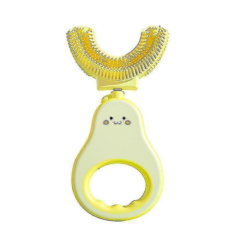 Avocado Handheld Children's U-shaped Toothbrush In Straw
