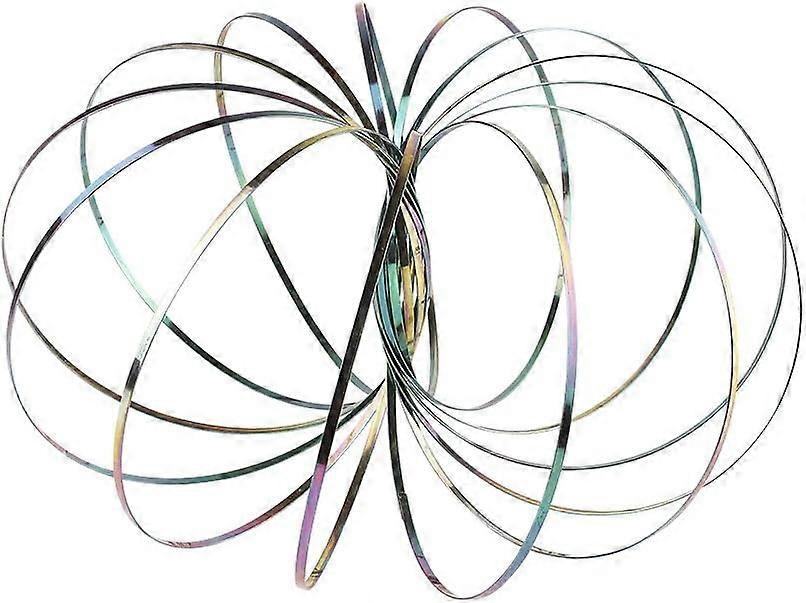 טבעת זרימת קסם, טבעות מתכת קפיץ תלת מימד קצה אצבע קינטי אינטראקטיבי משחרר צעצועי מתח לילדים ומבוגרים