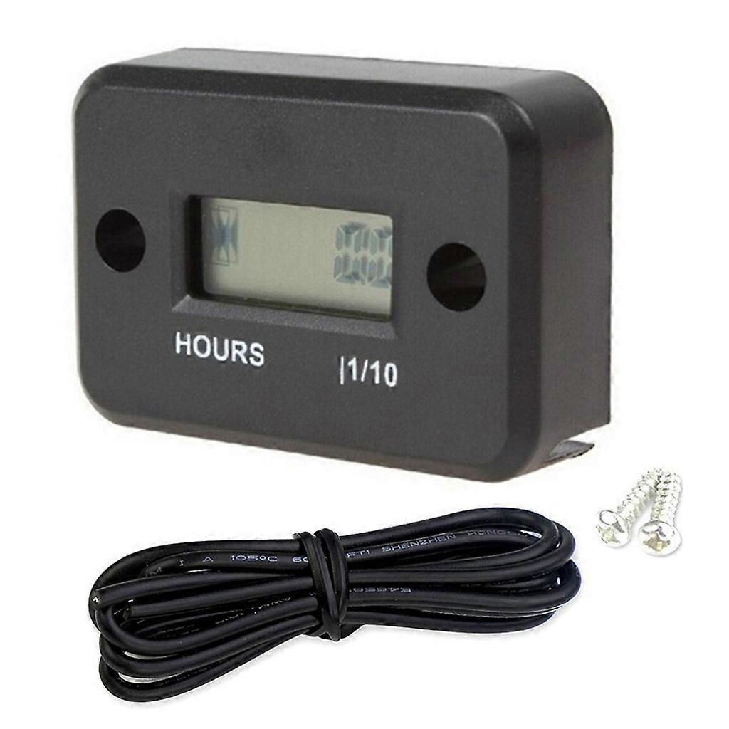 Small Digital Engine Tachometer Hour Meter Boat Scooter Mini Timer Accumulator