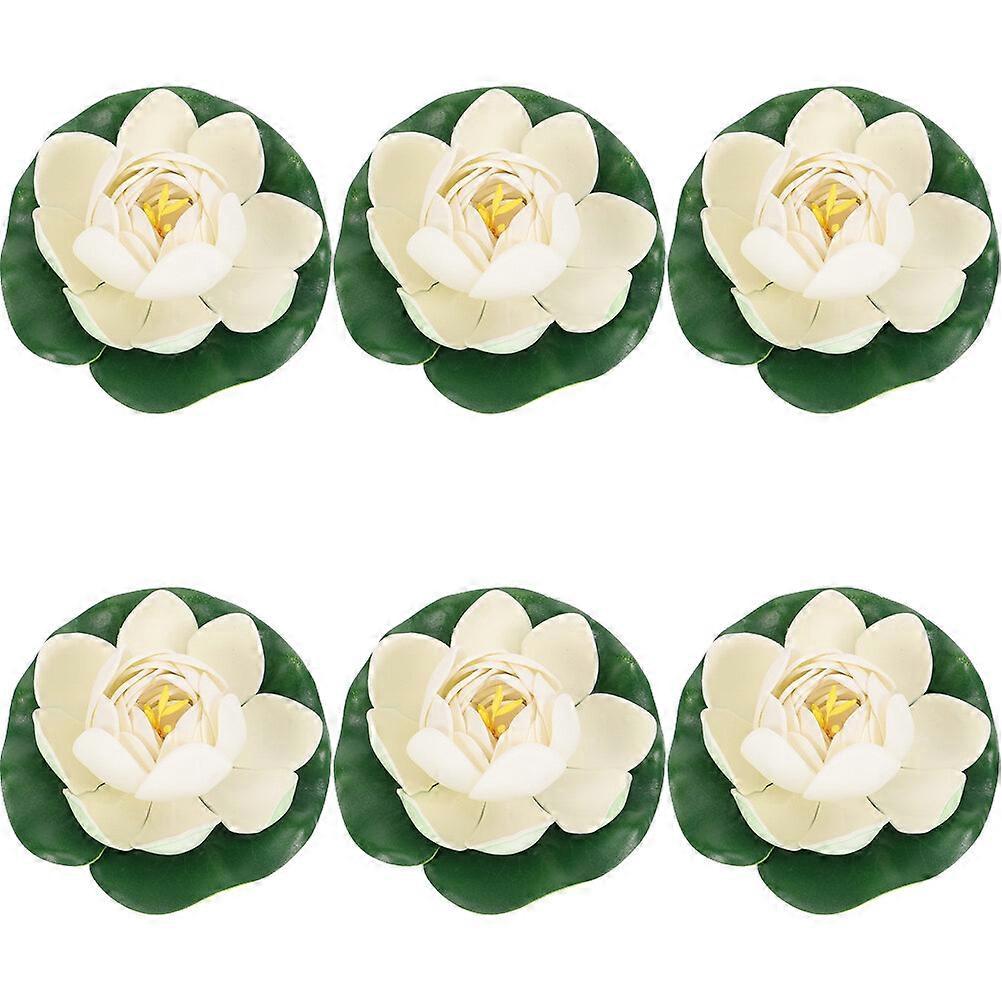 6Pcs 정원 연꽃 부동 장식 연못 가짜 연꽃 공예 시뮬레이션 연꽃 장식 연꽃 장식 연꽃 장식