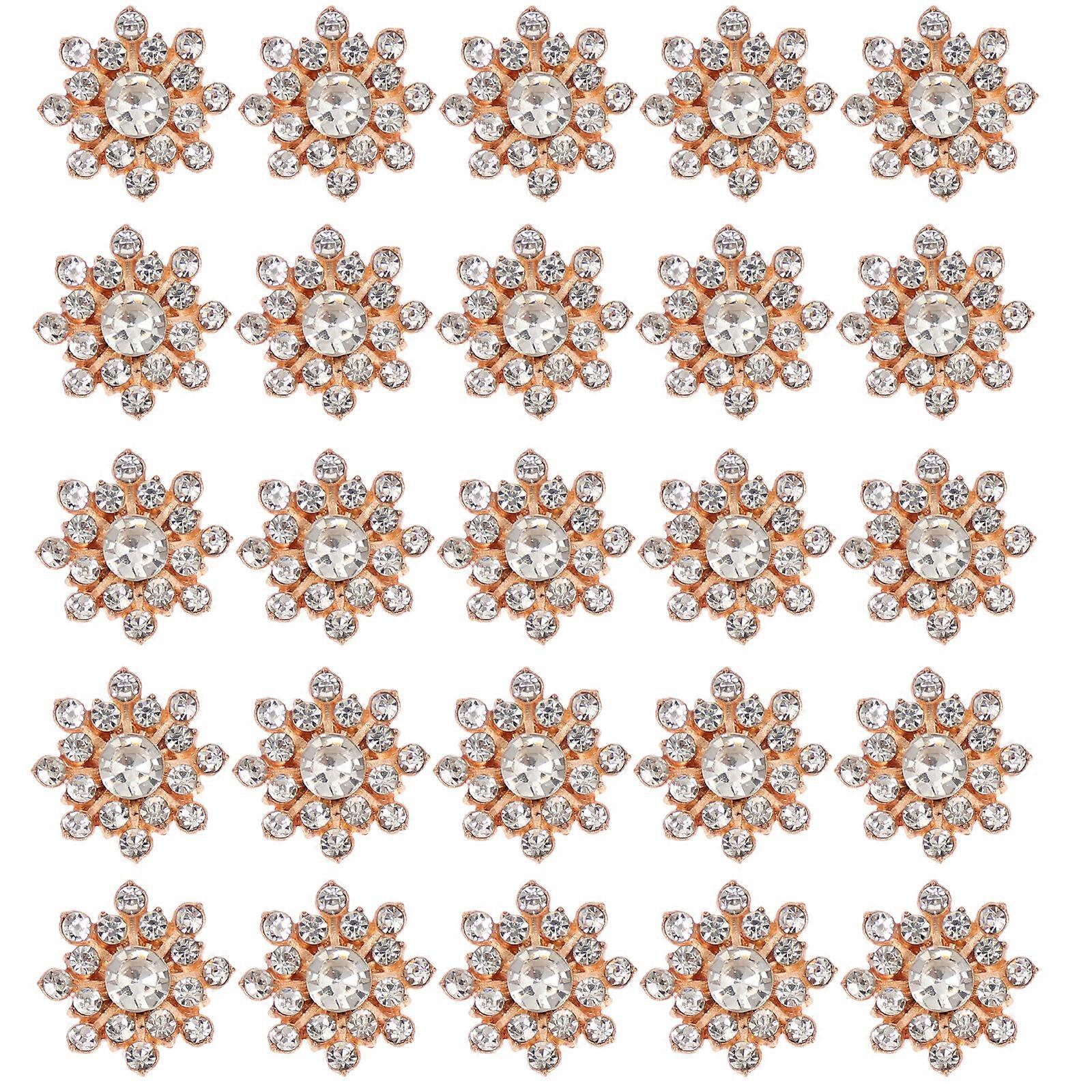 30pcs Delicate Snowflake Rhinestone Buttons DIY Sewing Buttons Clothing Rhinestone Button Decors