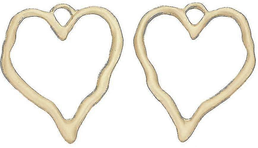 100pcs Alloy Open Back Bezel Pendants Epoxy Resin Pressed Heart Shape