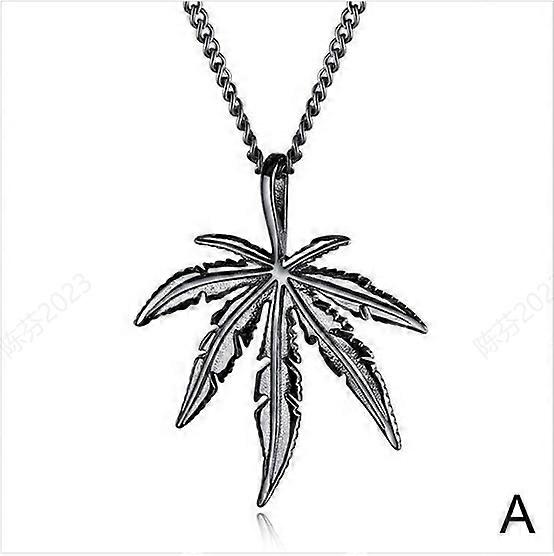 Hot Fashion Unisex Necklace New Flash Maple Leaf Double Layer Necklace Clavicle Pendant Chain Jewlery
