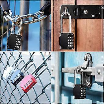 Lot De 5 Cadenas à Code 4 Chiffres - Alliage Zinc - Pour Valise, Casier, Bagage - Étanche - Multicolore - 2