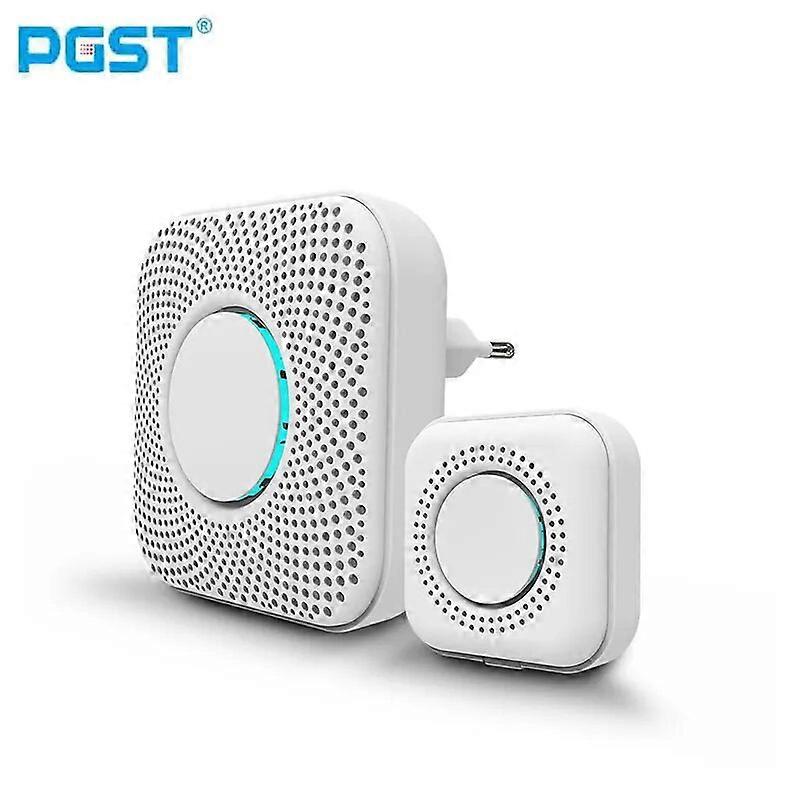 Campainha sem fio PGST 36 toques polifônicos 8 níveis de volume ajustável Campainha de porta doméstica funciona com kits de sistema de alarme PGST