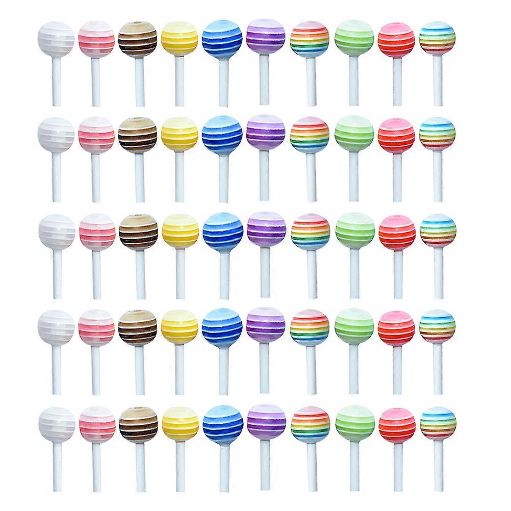 50pcs μίνι γλειφιτζούρια πολύχρωμα lollipop μοντέλο διακοσμήσεις μίνι διακοσμήσεις σπιτιών