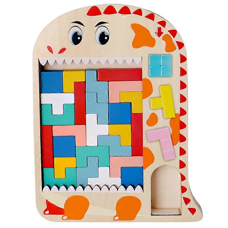 Wooden Cube Stacking Game With Multi-coloured Brick Brain Teaser Tetris Toys Betterlifefg