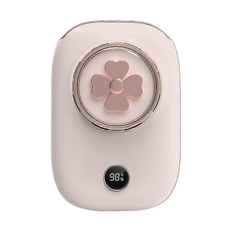 Pink Color Rechargeable Waist Hanging Neck Fan Without Leaves Lazy Large Number Of Wind Multifunctional Fan