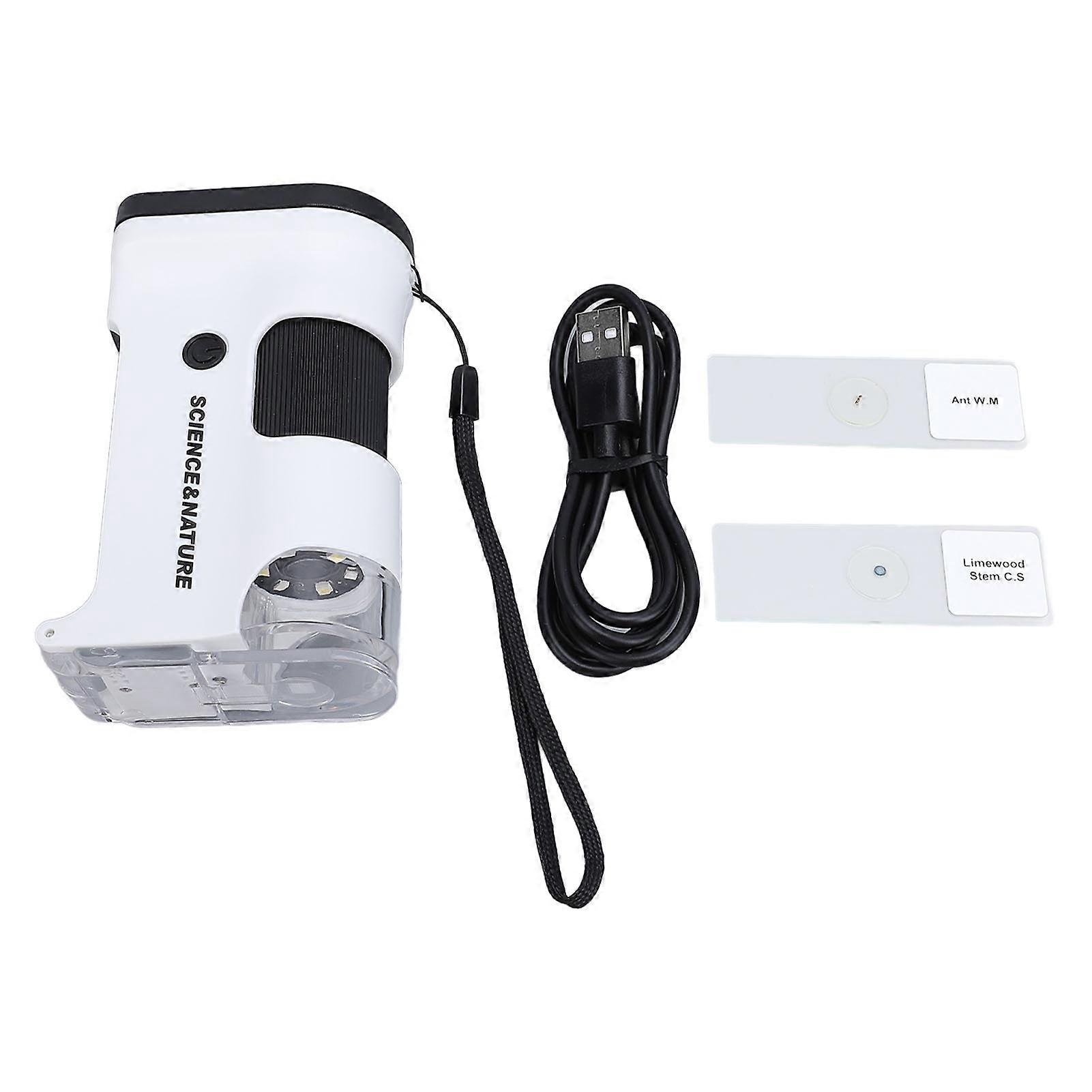 2.0 Inch Microscope for Kids with LED Lighted 800X HD 1080P 960 X 240 Portable Pocket Microscope for Science Lab Education