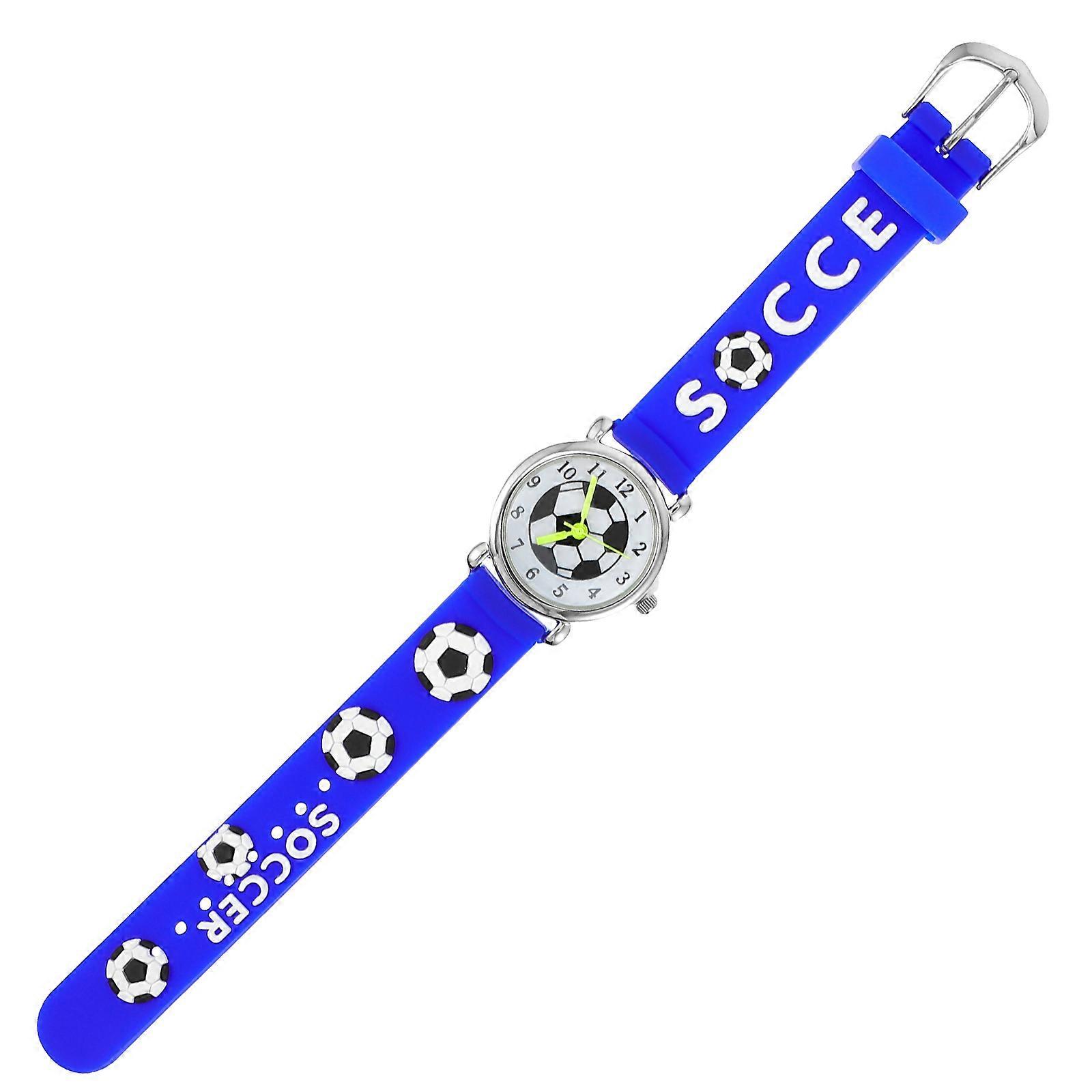 1pc 3D Cartoon Soccer Pattern Watch Children Watch Wristwatch for Students