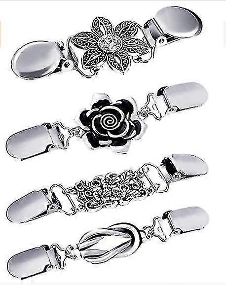 4 قطعة ريترو سترة شال كليب قميص رسمي الإناث بروش كليب