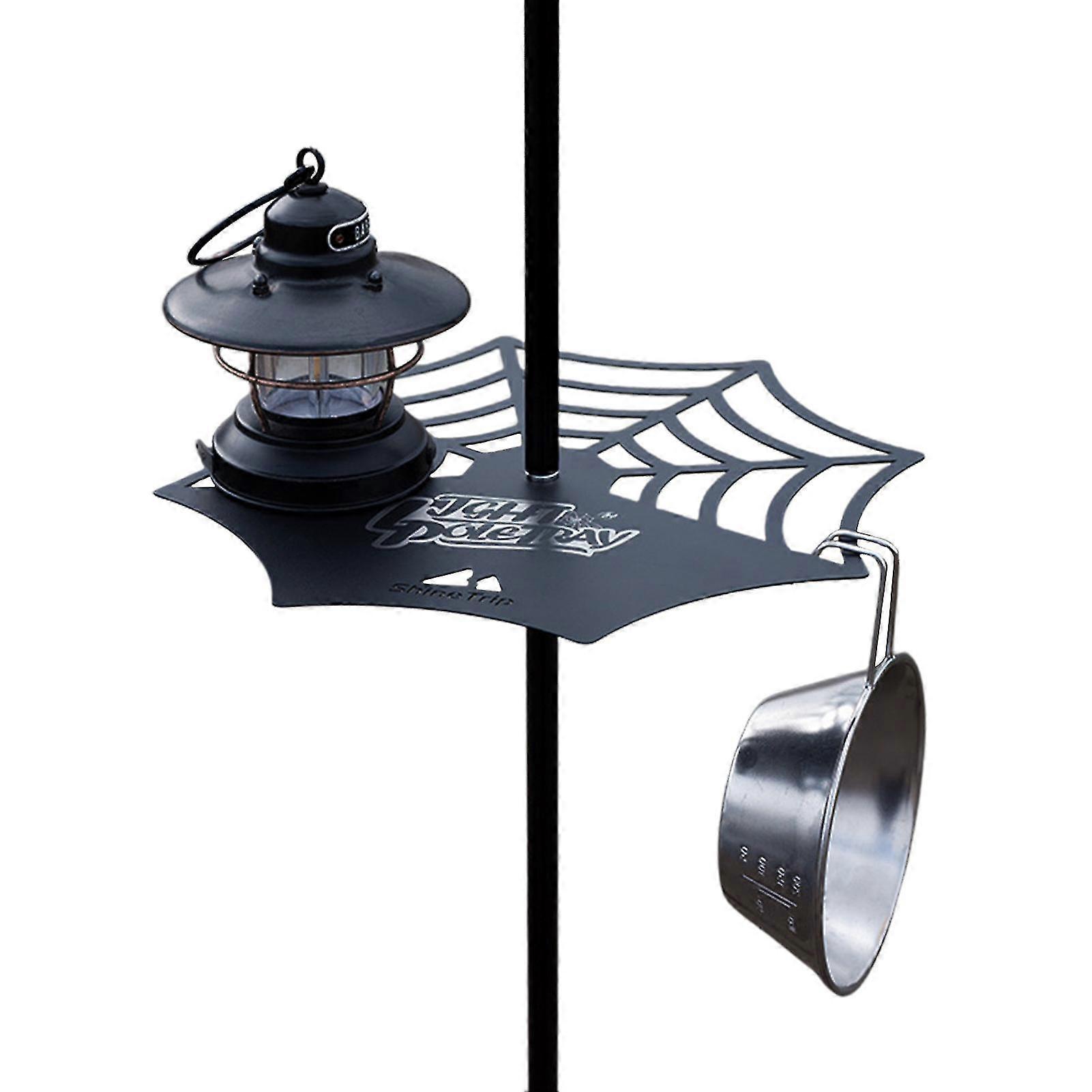Camping Lantern Hook Hanger Folding Lightweight Lantern Stand Tray Camping Mini Table Plate Set Diameter Approx. 10.6 Inches 27
