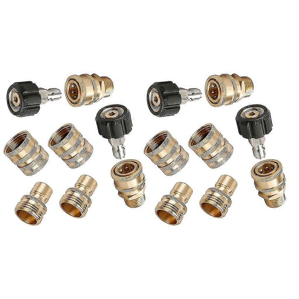 16 Pieces Pressure Washer Adapter M22 To 3/8'' Quick Connect Kit And 3/4"