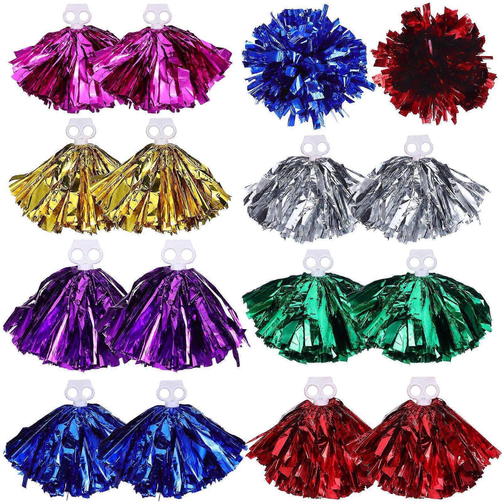 7 أزواج من المشجع بوم بومز Cheer Pom Poms Cheerleading Poms البلاستيك بوم بوم ملحقات المشجع